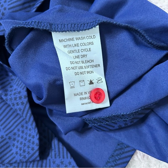 San Soleil Navy Golf Dress with Red and White Accents Size Small Stars Stripes - Picture 4 of 11